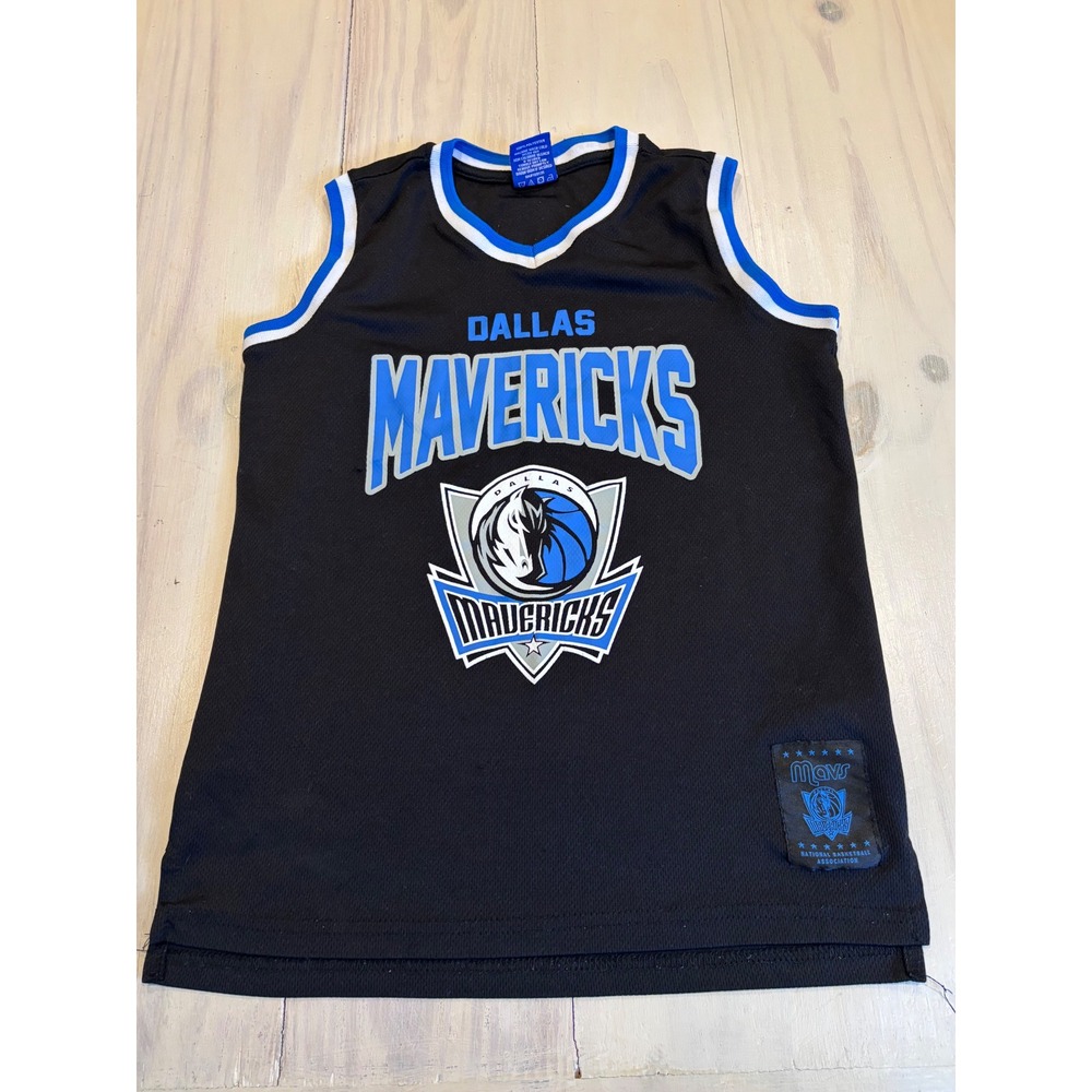 Ultra Game NBA Dallas Mavericks Kids Jersey Black Blue GXYG629A Size 10-12  M